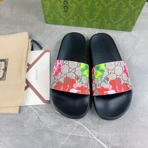 Gucci gg blooms supreme floral slide sandals